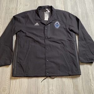 Adidas Vancouver Whitecaps FC Full Snap ATM Jacket Mens XL Gray Lined NWT MLS